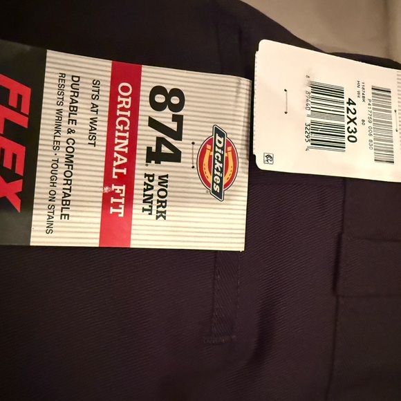 New Dickies Men's Original 874 Work Pant in Black New 42x30 - Picture 1 of 6